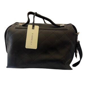 Black Fletcher Boxy Bowler Stitch Faux-Leather Handbag